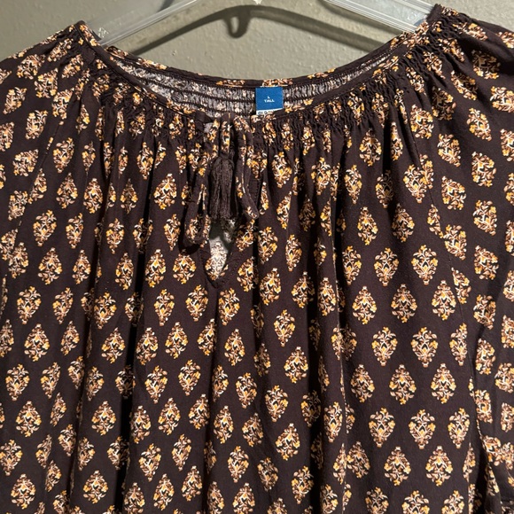 Old Navy Cinch Waist Floral Midi Tiered Boho  Dress Size Large Tall - Picture 10 of 10